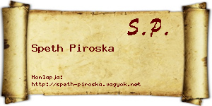 Speth Piroska névjegykártya